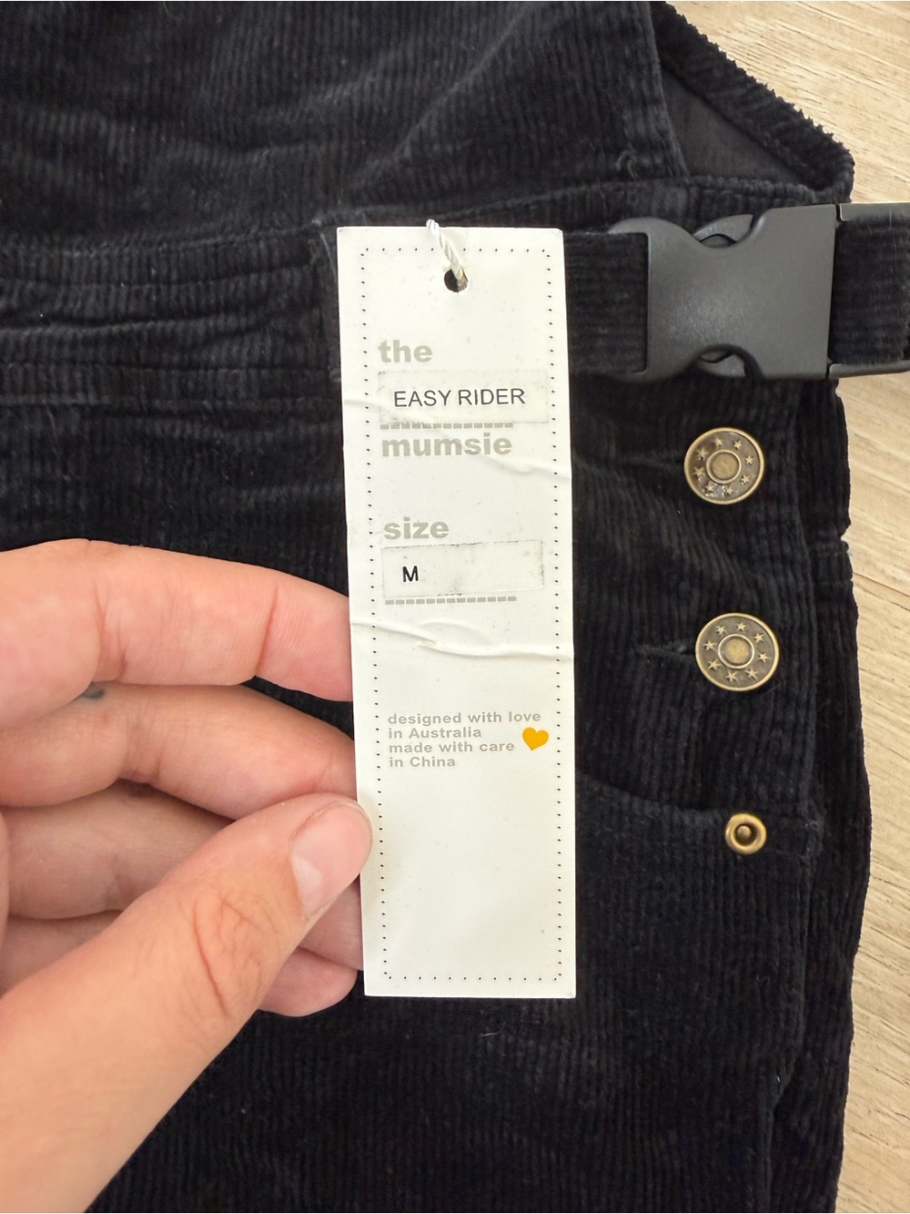 NEW The Mumsie Easy Rider Black Corduroy Overalls - Picture 9 of 9